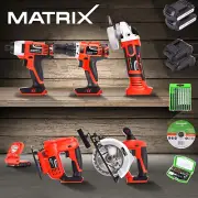 Matrix Battery Cordless Hammer Drill Angle Grinder Circular Saw Power Tool Set