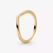 *BRAND NEW* Pandora 14k Gold Plated Polished Chevron Wishbone Ring 168742C00