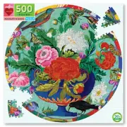 eeBoo 500 Pc Round Puzzle – Bouquet & Birds Kids Toy Family Puzzle 03531