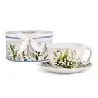 Lily of the Valley Bone China Teacup and Saucer in Gift Box 300 ml Porcelain Cup