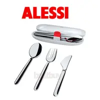 在飛比找蝦皮購物優惠-義大利 ALESSI 不鏽鋼隨行餐具 餐叉、餐匙、餐刀 三件