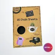 CHALK SHEETS A5 BLACK CHALKBOARD QTY 6 OFFICE LABELLING KIDS | HYT