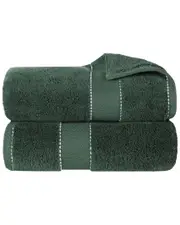 Superior Set of 2 Niles Giza Cotton Dobby Ultra-Plush Thick Soft Absorbent Bath Sheets
