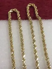 18 Inches 10kt Yellow Gold Rope Chain Lobster Lock Not Scrap 3mm