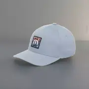 NEW Travis Mathew Table For Two Logo Golf Flexfit Hat Cap- Heather Ash Blue S/M