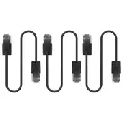 3x Cruxtec Ultra-Thin CAT6A U/UTP Ethernet Compact LAN Cable Cord 5m Black