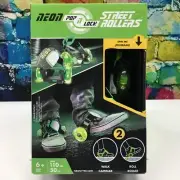 Neon Pop n Lock Street Rollers Walk & Roll Skates Shoes LED Lighted Wheels Kid's