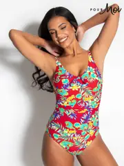 Pour Moi Red Scoop Neck Tummy Control Swimsuit (U77461) | $104