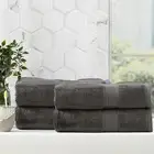 4pc Renee Taylor Stella Charcoal Bath Sheet 160cm Soft Bamboo Cotton 650 GSM