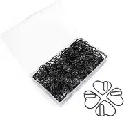 100Pcs Heart Paper Clips, Cute Metal Paperclips, Love Heart Shaped Paperclips, Stainless Steel Paper Clips for Bookmark Paper Document Sorting and Organizing (Black)