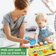 Baby Pop Up Toys Hide and Seek Animal Toy Color Sorting Animal Push Doll♜