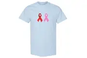 Breast Cancer HIV/AIDS Awareness Red Pink Ribbon Men T Shirt Tee Top