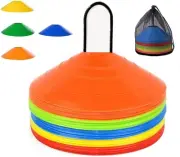HCE 40Pcs Agility Training Disc Cones Disc Markers with Caddy Stand & Carry B...