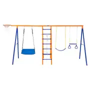 Swing Sets for Backyard 6 in 1 Swing Set 440lbs Capacity Metal Swingset