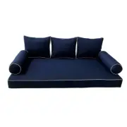 *COVER ONLY*-S3 Daybed Mattress Bolster Pillow Covers Contrast Trim Twin AD101