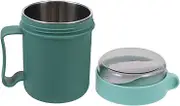 BUGUUYO Portable Oatmeal Mug with Lid and Spoon Breakfast Cup for Milk Soup and Oats Compact Microwave Safe Container for Office and Travel Use