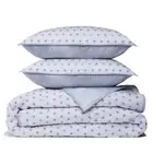 SKY SCALLOPED REVERSIBLE KING COVERLET BLANKET QUILT SHAMS 3PC white/blue