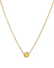 Zoe Lev 14K Yellow Gold Topaz Birthstone Solitaire Pendant Necklace, 16-18