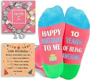 [VENLLNEV] 10 Year Old Girl Birthday Gifts, Top Gifts for 10 Year Old Girl Boy Kid Trendy 2024 Double Digits Cool Ten Year Old Girl Gifts Tween Age 8-10-12 Stuff Socks Presents Ideas Gifts, Pink, 10