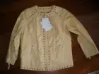NEW Bradley by Bradley Bayou 100% Genuine Leather Jacket P-1X Yellow women