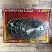 Portland Saw 7-1/4” 5 Pc. Assortment Blade Set Moly Carbide