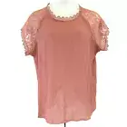 Perch by Blu Pepper Mauve Pink Top Size 3XL Short Sleeve Round Neck Keyhole NEW
