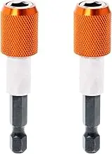 AUTOTOOLHOME 2 Pieces Quick Change Bit Holder Magnetic 1/4" Hex Shank Drill Bit Extension for Screwdriver Bits Nuts Drills Socket Driver Adapter