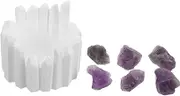 HEALEEP Natural Amethyst Crystal Diffuser Handmade Aromatherapy Passive Diffuser for Home Decor Unique Decorative Crystal Stones for Essential Oils Elegant Interior Enhancement