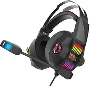 BERSERKER Gaming Headset with RGB LED, 40 mm Driver, 2.1 m Cable, Microphone, Black