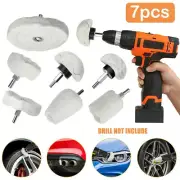 7Pcs Pad Buffing Wheel Car Polishing Aluminum Alloy Stainless Steel Drill Kit