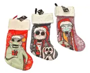 NIGHTMARE BEFORE CHRISTMAS SANTA JACK, ZERO, OOGIE BOOGIE, & Sally STOCKINGS NEW