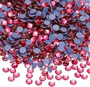 uxcell 2880 Pcs Hotfix Rhinestone Flatback 2mm Gem Crystal Round Resin Trims Beads Gem for Crafts Clothes DIY Decoration Nail Art, (SS6, Pink)