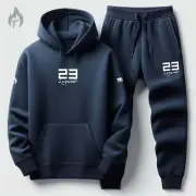 Men's Navy Blue 23 Legend Sweatsuit Hoodie Joggers To Match Air Jordan 1 Retro