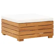 Sectional Footrest 1 pc with Cushion Solid Acacia Wood vidaXL