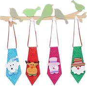 [Kicwitgoo] 4 PCS Christmas Tie Sequin Kids,Elastic Sequin Tie Kid Ties for Christmas Holiday Party Decor., Multi-colored