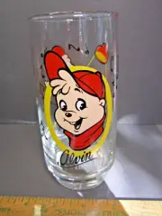 ALVIN The Chipmunks 1985 Bagdasarian Productions Drinking GLASS NEW Old Stock