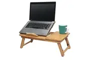 Deluxe Bamboo Laptop Table Portable Work Station Desk Tray Tilt Foldable Reading