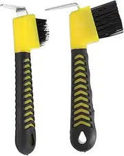 Minkissy Equestrian Horse Hoof Cleaning Brush Hoof Hook Pet Grooming Brush Comb Random Color