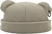 [Saqan] Fall Winter Beanie Hats for Women Men Street Fashion Bear Ear Hip Hop Hat Warm Thickened Cap Unisex Brimless Cap