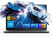 15.6" Laptop Computer with Intel N97 Processor, 16GB DDR4, 512GB SSD, 1080P FHD, Windows 11, 5000mAh, 180° Fold, USB3.2 Type-C, Ideal for Work & Study