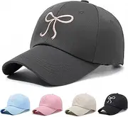 [Kunyeah] Bow Baseball Cap for Women Girls Sun Hat Ajustable Trucker Cap Cute Wide Brim hat