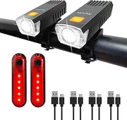 Kunhe USB-C Rechargeable Bike Lights(4 Pack or 8 Pack) Night Riding for Kids &Adults 3 Lights Modes Used as a Safety Indicator Light for Skateboards Strollers and Wheelchairs