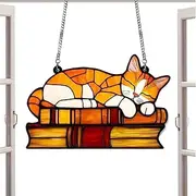 Cat Sun Catcher - Acrylic Cat Room Decor Window Sun Catcher - Animal Decorative Ornaments Home Wall Decor for Living Room Bedroom