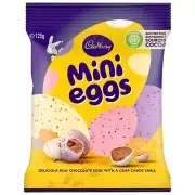 Cadbury Mini Chocolate Eggs Bag 80g – Solid milk mini chocolate eggs in a cri...