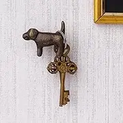 Indian Shelf 3 Pieces Iron Cute Puppy Wall Hooks Vintage Kids Coat Hooks Dog Animal Decorative Wall Hooks for Hanging Towels, Purse, Bags, Tie, Coat
