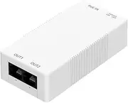 Fahgaer 2 Port Gigabit POE Repeater 100/1000M 1 to 2 PoE Extender with IEEE802.3af/at PlugandPlay 48V for Surveillance Camera AP
