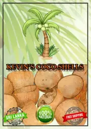 Coconut Shell 100% Ceylon Natural Pure organic coco bowls - 6 Shells in One Pack