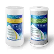Big Blue CTO Carbon Block & Sediment Water Filters 4.5" x 10" Cartridges Set