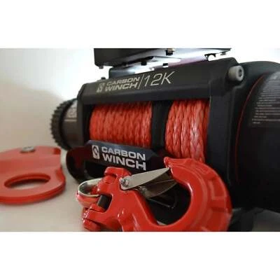 Carbon Winches 24m x 10mm Red Synthetic Rope Spliced with thimble 8301810155803