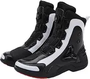 Short Ankle Leather Motorbike Boots for Men Motorcycle Boots Protective Shoes for Riders, Crash Protection Protective Comfortable Racing Touring Sports Safety,40,C